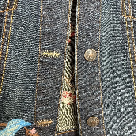 GAP Embroidered Denim Jean Jacket - Juniors Large - Picture 7 of 11